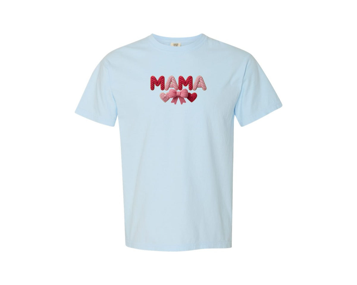 brand:Comfort Colors|color:Chambray|Crochet Mama Valentine Graphic T-Shirt