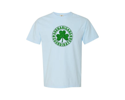 brand:Comfort Colors|color:Chambray|Shenanigans Coordinator St Patricks Day Graphic T-Shirt