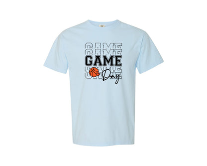 brand:Comfort Colors|color:Chambray|Basketball Game Day Tshirt Graphic T-Shirt