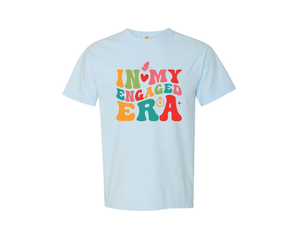 brand:Comfort Colors|color:Chambray|In My Engaged Era Retro T Shirt Design Graphic T-Shirt