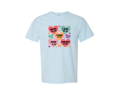 brand:Comfort Colors|color:Chambray|Valentines Day Design Christian Graphic T-Shirt