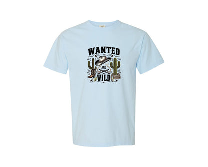 brand:Comfort Colors|color:Chambray|Western Wanted And Wild T Shirt Graphic T-Shirt