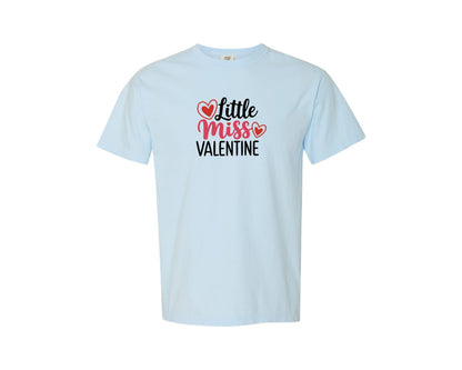 brand:Comfort Colors|color:Chambray|Little Miss Valentine Graphic T-Shirt