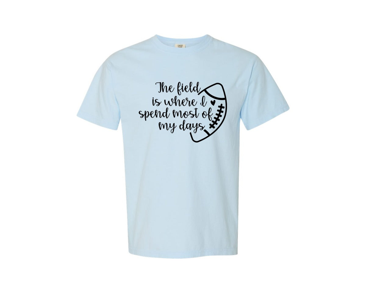 brand:Comfort Colors|color:Chambray|Football Mom 103 Graphic T-Shirt