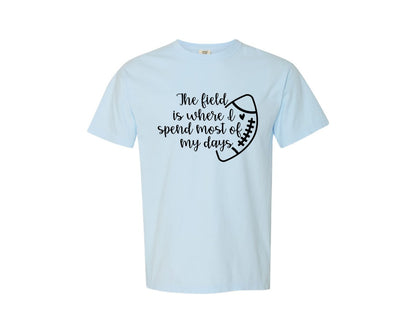 brand:Comfort Colors|color:Chambray|Football Mom 103 Graphic T-Shirt