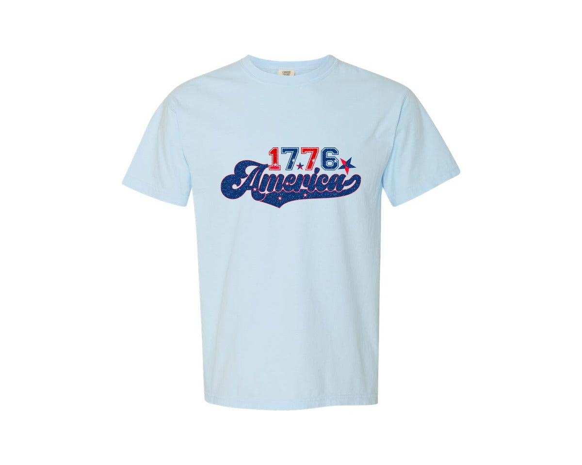 brand:Comfort Colors|color:Chambray|1776 America 4Th Of July 3 Graphic T-Shirt