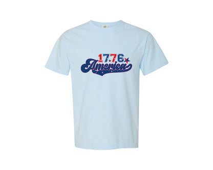 brand:Comfort Colors|color:Chambray|1776 America 4Th Of July 3 Graphic T-Shirt