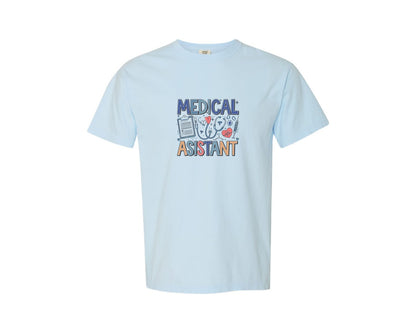 brand:Comfort Colors|color:Chambray|Medical Assistant 7 Graphic T-Shirt