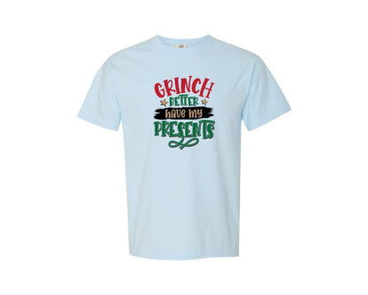 brand:Comfort Colors|color:Chambray|Grinch T Shirt Designs Graphic T-Shirt