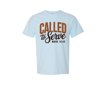 brand:Comfort Colors|color:Chambray|Called To Serve Christian Jesus Graphic T-Shirt