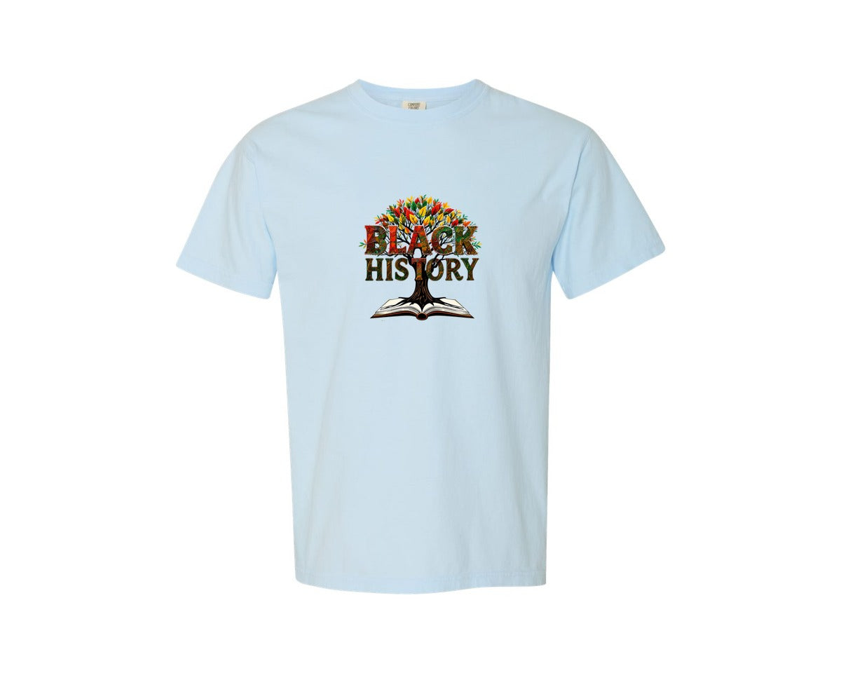 brand:Comfort Colors|color:Chambray|Black History Month Tree Of Knowledge Graphic T-Shirt