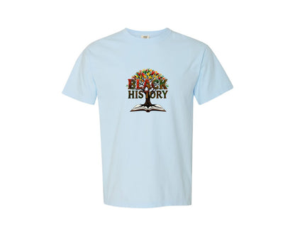 brand:Comfort Colors|color:Chambray|Black History Month Tree Of Knowledge Graphic T-Shirt
