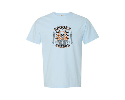 brand:Comfort Colors|color:Chambray|Spooky Season Retro Halloween 26 Graphic T-Shirt