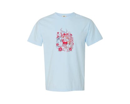brand:Comfort Colors|color:Chambray|Gothic Devil Lovers Graphic T-Shirt
