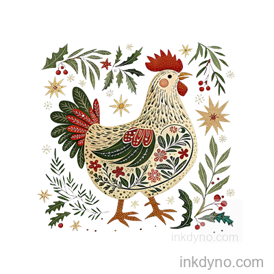 Chicken Western Sublimation DTF Transfer – Ready to Press (Christmas)