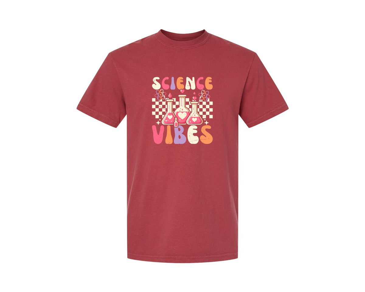 brand:Comfort Colors|color:Chili|Groovy Science Vibes Chemistry T Shirt Graphic T-Shirt