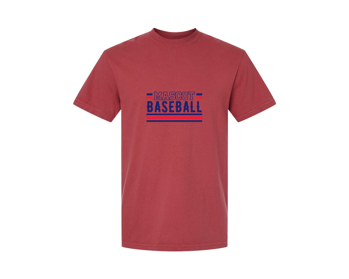 brand:Comfort Colors|color:Chili|Baseball Team Baseball Mom 2 Graphic T-Shirt