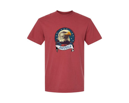 brand:Comfort Colors|color:Chili|4Th Of July Patriotic America Graphic T-Shirt