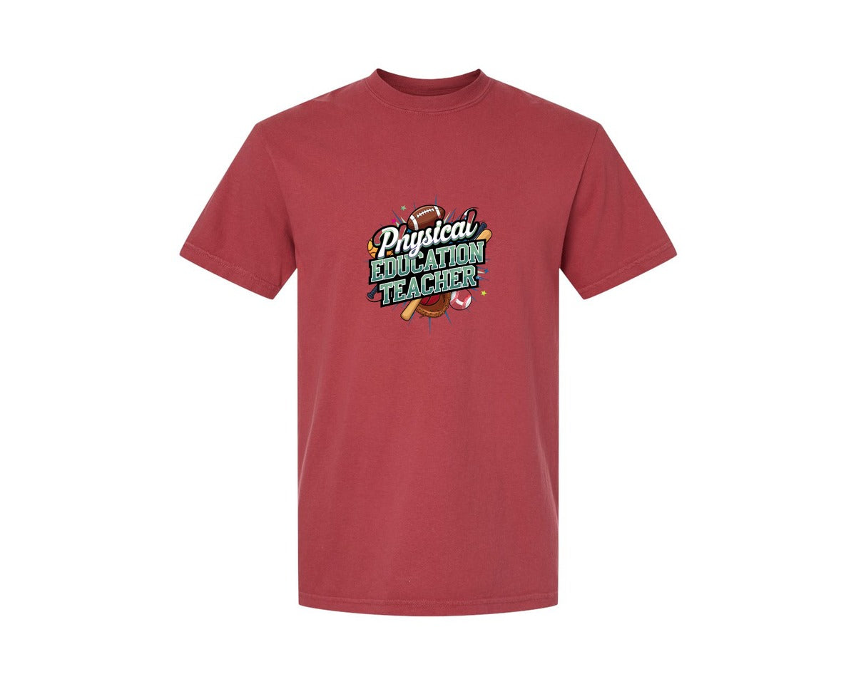brand:Comfort Colors|color:Chili|Physical Education Teacher 2 Graphic T-Shirt