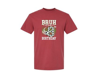brand:Comfort Colors|color:Chili|Bruh Its My 9Th Birthday Soccer T Shirt Graphic T-Shirt