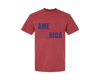 brand:Comfort Colors|color:Chili|America Patriotic Graphic T-Shirt
