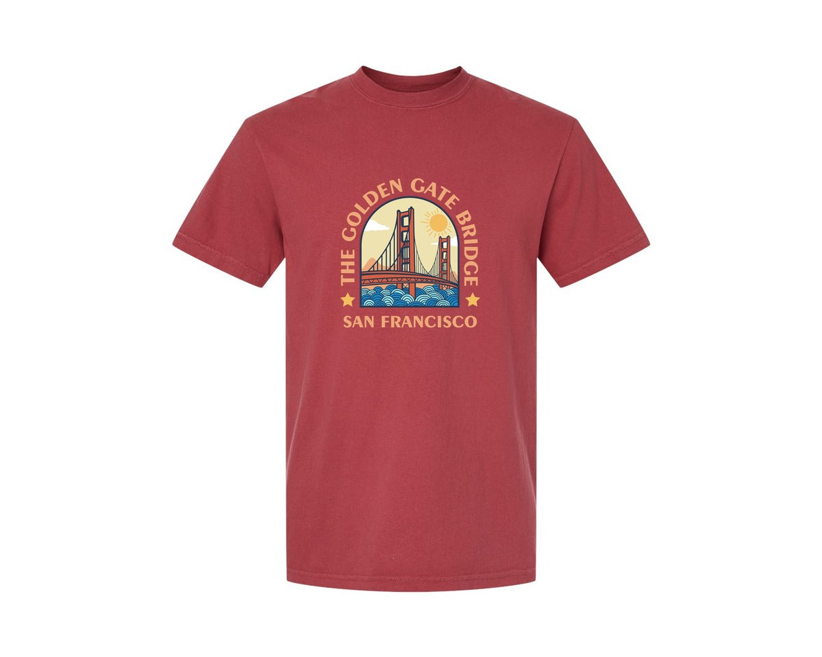 brand:Comfort Colors|color:Chili|The Golden Gate Bridge Graphic T-Shirt