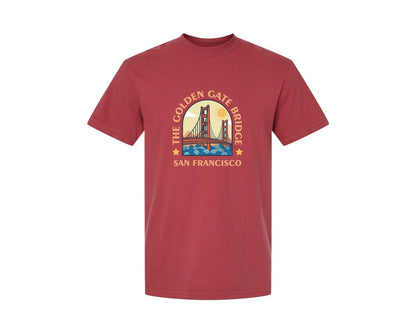 brand:Comfort Colors|color:Chili|The Golden Gate Bridge Graphic T-Shirt