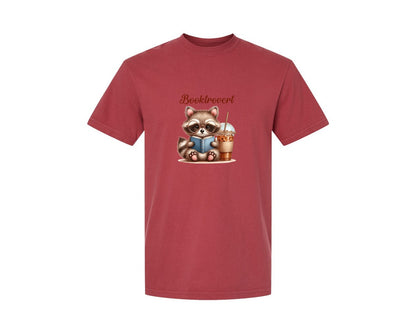 brand:Comfort Colors|color:Chili|Booktrovert Easter Raccoon Book Coffee 3 Graphic T-Shirt