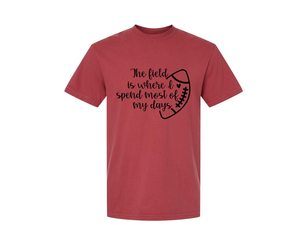 brand:Comfort Colors|color:Chili|Football Mom 103 Graphic T-Shirt