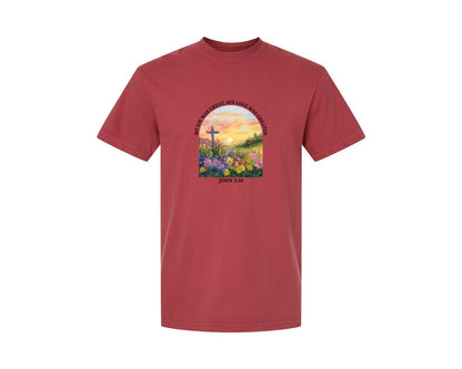 brand:Comfort Colors|color:Chili|Floral Christian Bible Verse Graphic T-Shirt
