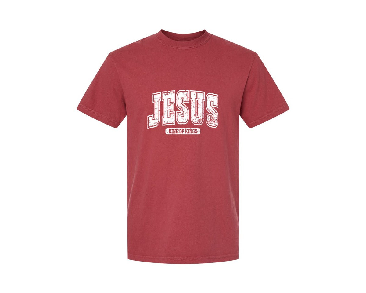 brand:Comfort Colors|color:Chili|Jesus King Of Kings Christian S Graphic T-Shirt