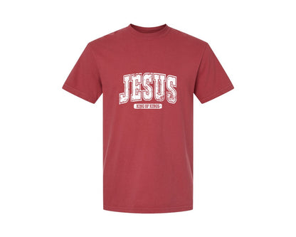 brand:Comfort Colors|color:Chili|Jesus King Of Kings Christian S Graphic T-Shirt