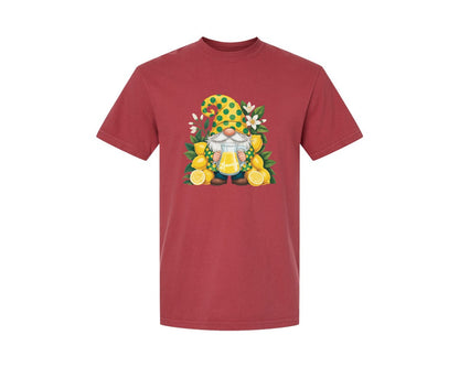 brand:Comfort Colors|color:Chili|Lemonade Gnome Summer Cute Art Graphic T-Shirt