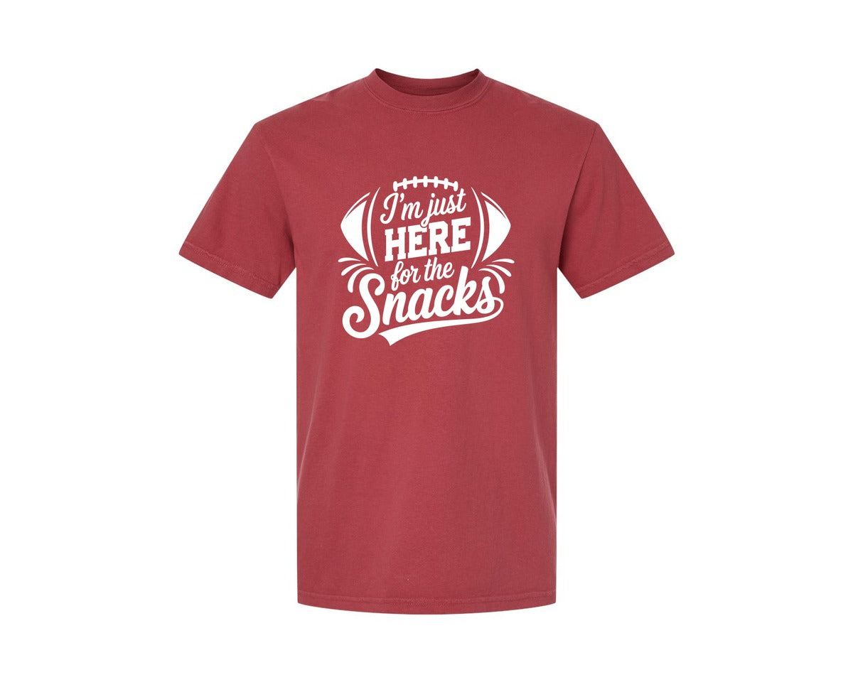 brand:Comfort Colors|color:Chili|Im Just Here For The Snacks Graphic T-Shirt