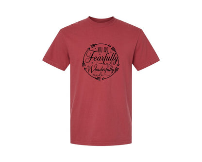 brand:Comfort Colors|color:Chili|You Are Fearfully And Sleeve Design Graphic T-Shirt