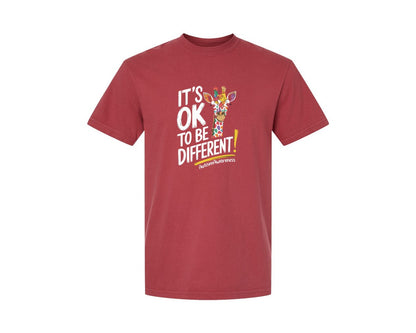 brand:Comfort Colors|color:Chili|Its Ok To Be Different Autism Awareness 17 Graphic T-Shirt