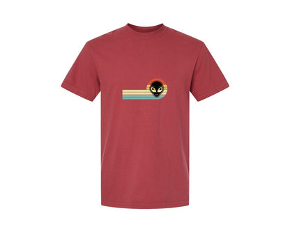 brand:Comfort Colors|color:Chili|Retro Vintage Alien Face T Shirt Design Graphic T-Shirt