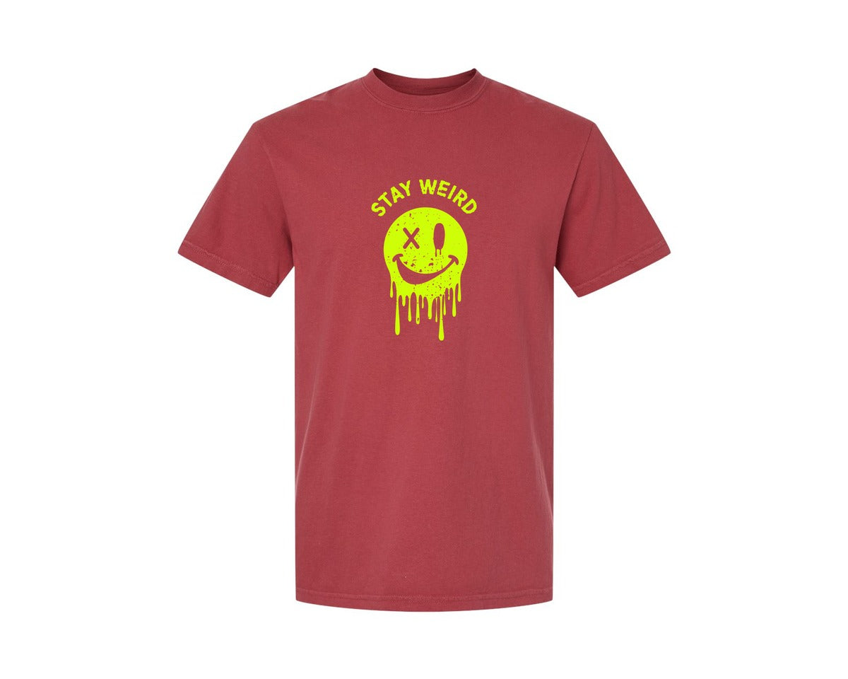 brand:Comfort Colors|color:Chili|Stay Weird Be Yourself Rebellious Spirit Graphic T-Shirt