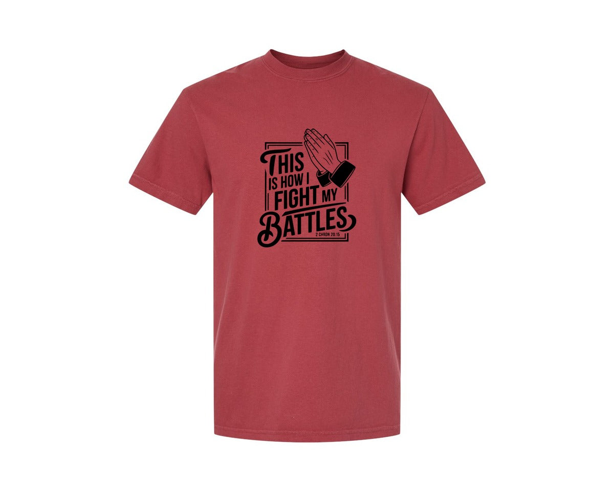 brand:Comfort Colors|color:Chili|This Is How I Fight My Battles 2 Chron 2 Graphic T-Shirt