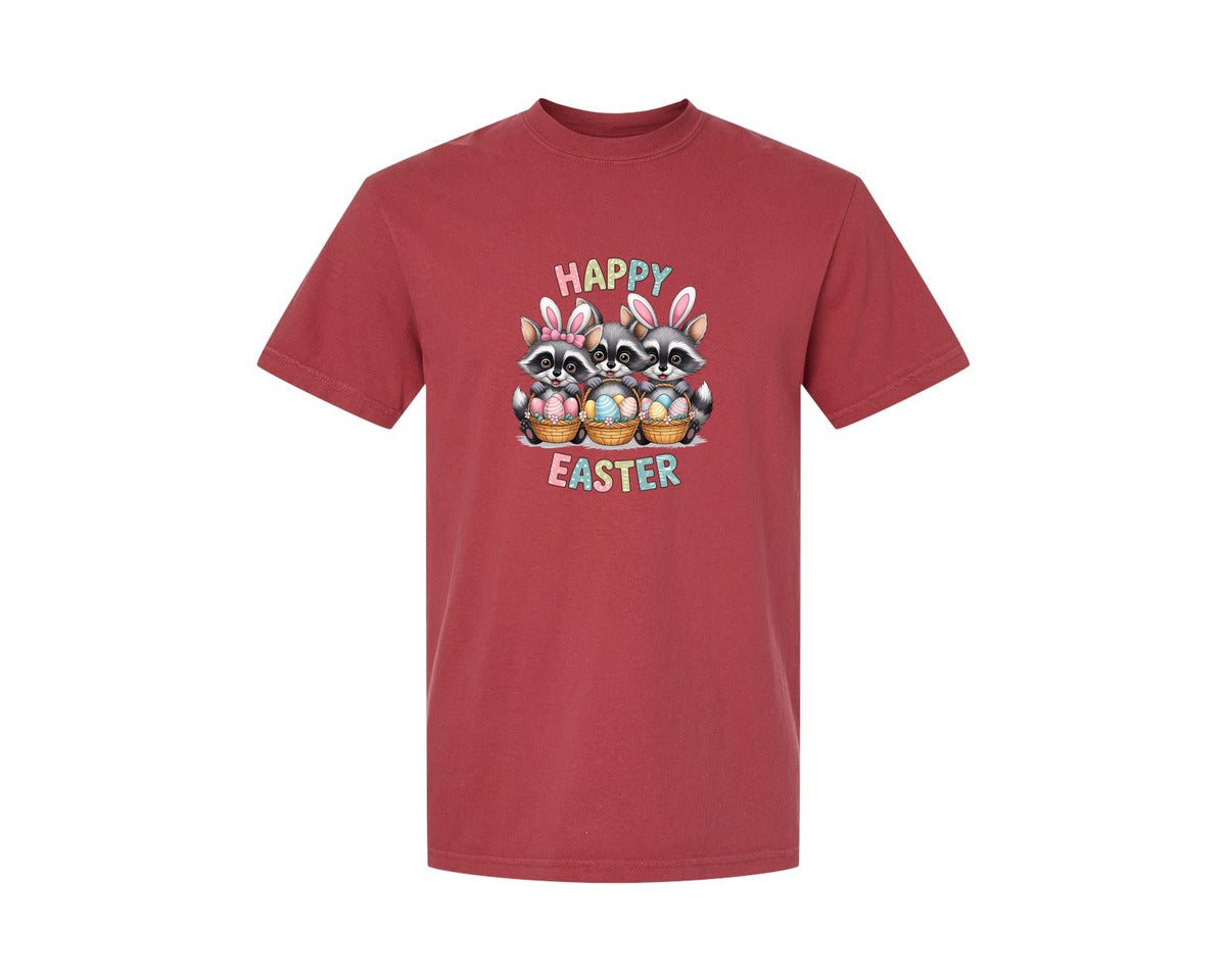 brand:Comfort Colors|color:Chili|Feral Easter Raccoon Graphic T-Shirt