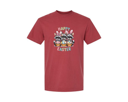 brand:Comfort Colors|color:Chili|Feral Easter Raccoon Graphic T-Shirt