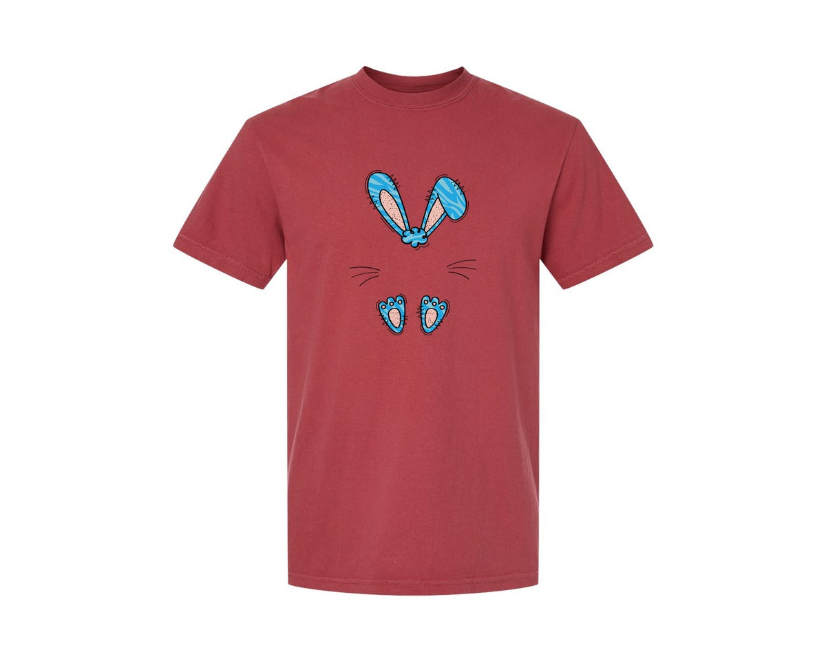 brand:Comfort Colors|color:Chili|Boys Easter Monogram Bunny Graphic T-Shirt