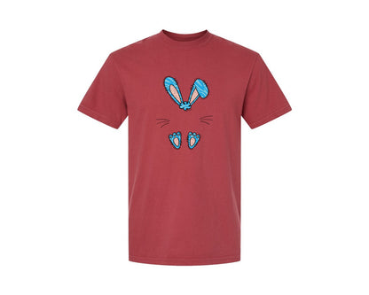 brand:Comfort Colors|color:Chili|Boys Easter Monogram Bunny Graphic T-Shirt