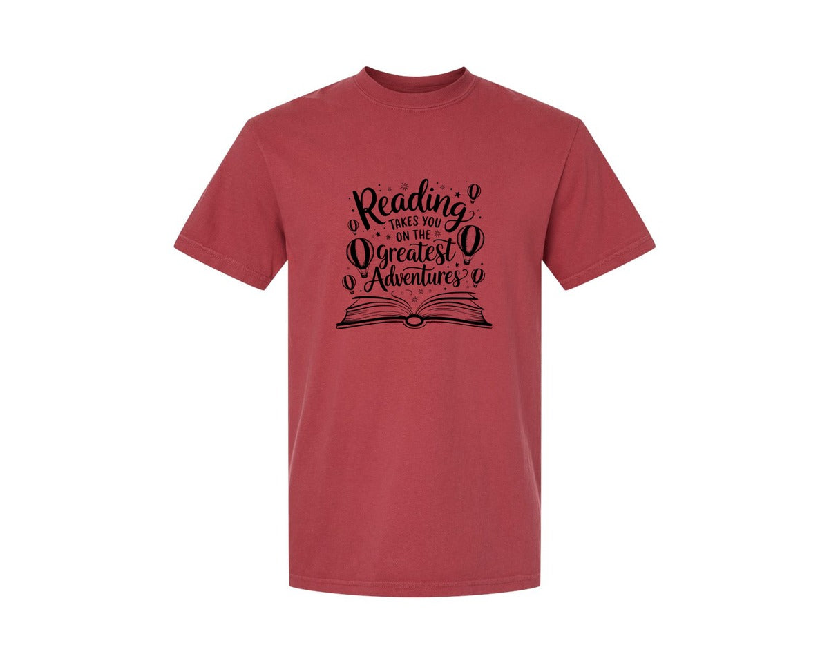 brand:Comfort Colors|color:Chili|Reading Takes You On The Greatest Advent 4 Graphic T-Shirt