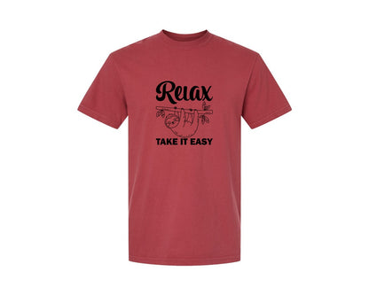 brand:Comfort Colors|color:Chili|Relax Take It Easy T Shirt Graphic T-Shirt