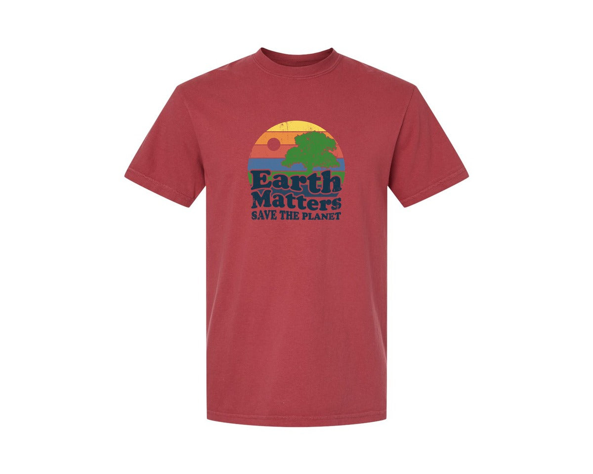 brand:Comfort Colors|color:Chili|Earth Matters Save The Planet T Shirt Graphic T-Shirt