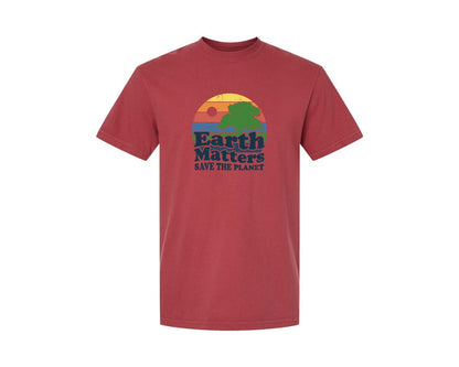 brand:Comfort Colors|color:Chili|Earth Matters Save The Planet T Shirt Graphic T-Shirt
