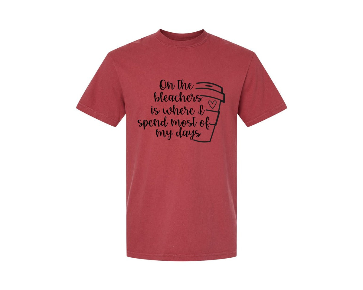 brand:Comfort Colors|color:Chili|On The Bleachers Sports Mom Graphic T-Shirt