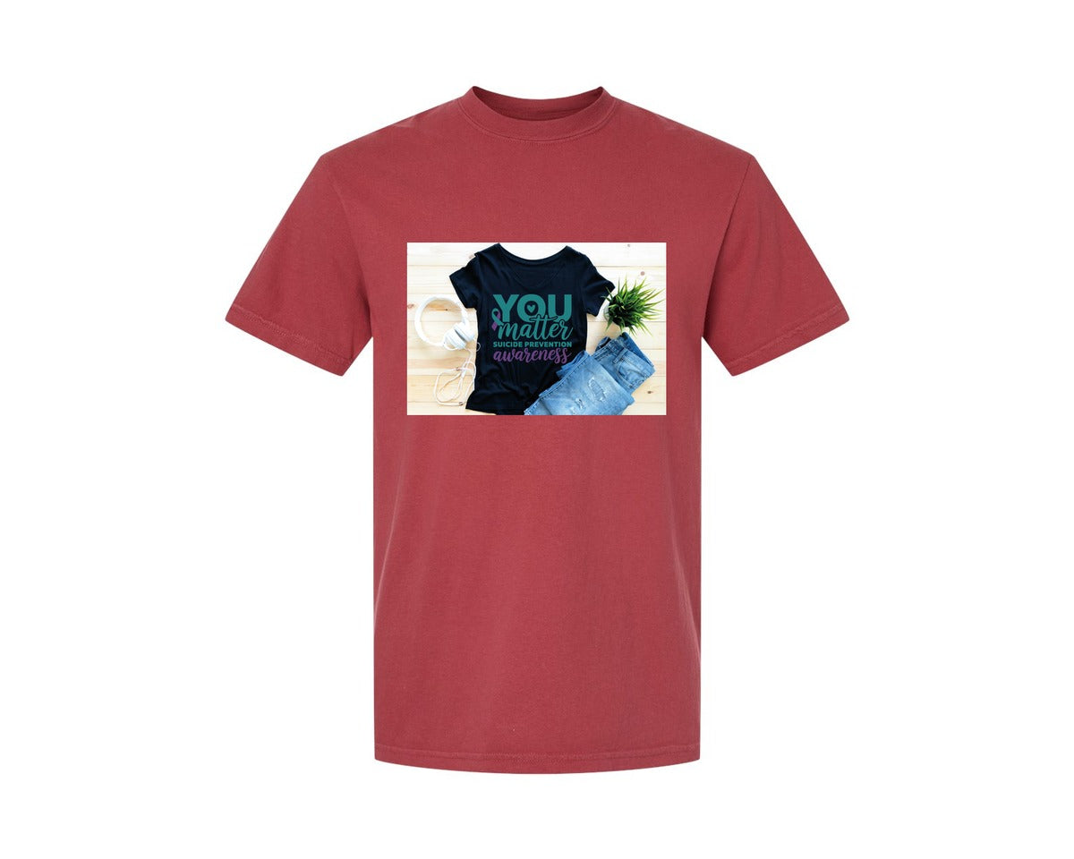 brand:Comfort Colors|color:Chili|Suicide Prevention Awareness 8 Graphic T-Shirt