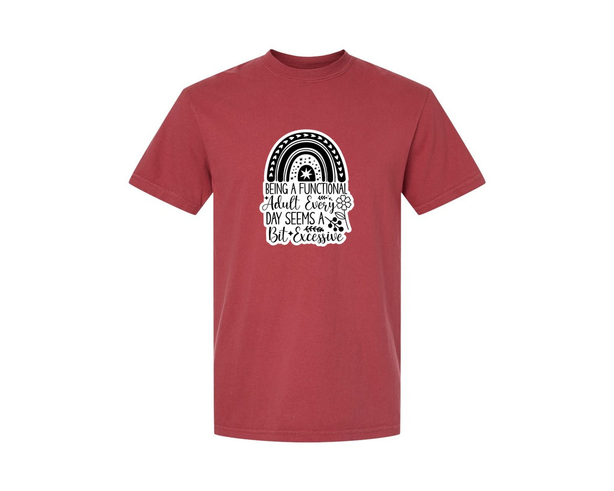 brand:Comfort Colors|color:Chili|Funny Quotes Sarcastic Sticker Graphic T-Shirt